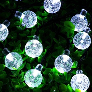 Instalatie Craciun, Tip Globuri de cristal, 100 Led-uri, 12 metri, Alb rece, Energie solara, Senzor de lumina, Flippy - Img 3