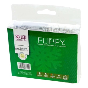 Instalatie de Craciun cu Baterii Tip Liniar, 2 jocuri de lumini, Fir Transparent 3 m 30 LED -uri, Alb Cald - Img 5