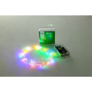 Instalatie de Craciun cu Baterii Tip Liniar, 2 jocuri de lumini, Fir Transparent 5 m 50 LED -uri, Multicolor - Img 2