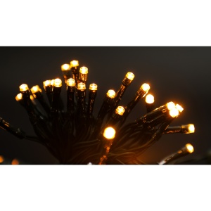 Instalatie de Craciun cu Baterii Tip Liniar, 2 jocuri de lumini, Fir Verde 5 m 50 LED -uri, Alb Cald - Img 6