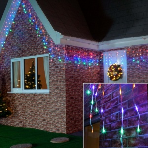 Instalatie de Craciun Flippy® Tip Franjuri, 12 m, 300 LED-uri, Interconectabila, Multicolor - Img 1