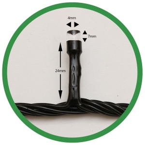 Instalatie de Craciun Flippy® Tip Liniara, Fir Negru, 24 m, 300 LED-uri, Interconectabila, Alb Cald - Img 6