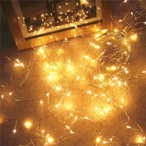 Instalatie de Craciun, Liniara, 20 m, Baterii, 200 LED-uri, Alb Cald, Fir Cupru, 2 Jocuri de Lumini, Interior/Exterior Flippy - Img 11