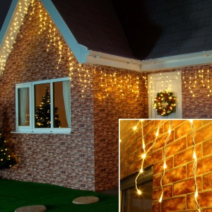 Instalatie de Craciun Premium Flippy® Tip Franjuri cu Flash 8 m 252 LED-uri Alb Cald 2096WW Interconectabila - Img 1