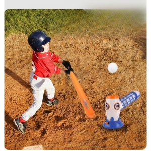 Joc de Baseball Interactiv, Lansator Flippy, Aruncare Automata, Include Bata si 5 Mingii, 37 x 23 x 16 cm Baza, 59 cm Bata, Multicolor - Img 2