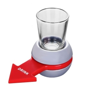 Joc de baut Drink Spin Flippy, 10.3 x 11.5 cm, Pahar de Shot din Sticla, gri - Img 1