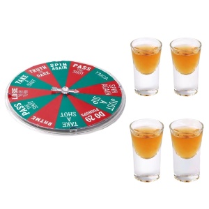 Joc de Baut Flippy, Ruleta Norocoasa, cu 4 Pahare de Shot, +18 Ani, Rosu/Verde - Img 1