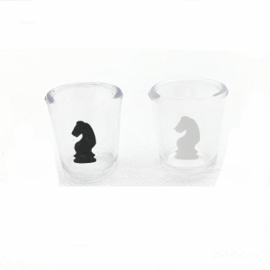Joc de sah Flippy din sticla cu pahare pentru shoturi, 35x35 cm, transparent - Img 6