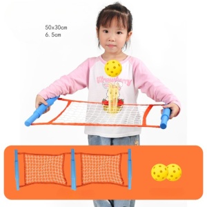 Joc Spikeball, Flippy, pentru Copii, Joc in 2, pentru Plaja, Parcuri, Interior, 2 Plase, 2 Mingi, Senzorial, Prinderea Mingii, 50x30 cm, Multicolor - Img 2