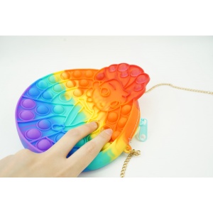 Jucarie antistres din silicon, Flippy, Pop It Now and Flip It, Geanta de umar, Mica printesa Elsa, Multicolor - Img 2
