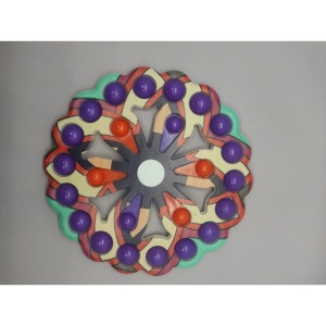 Jucarie antistres, simple dimple, fidget toy spinner, cu 24 buline, Multicolor, mix, Flippy - Img 4