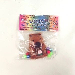 Jucarie Antistres Squishy, Flippy, cu Revenire Lenta, Model Urs, Ambalaj Transparent, 4.5 x 7.2 cm, Maro - Img 4