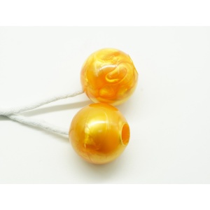 Jucarie interactiva cu bile, Flippy, Clackers ball, antistres, Galben, 40 mm - Img 2