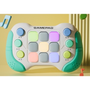 Jucarie Interactiva Flippy, Tip Consola Pop It, 6 butoane functionale, 5 Moduri de Joc, 600 Niveluri, + 3 ani, Verde/Gri - Img 6