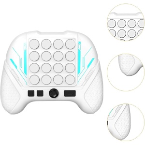 Jucarie Interactiva Pop It, Flippy, Tip Consola, Anti-Stres, 5 Moduri de Joc, din ABS si Silicon, +3 Ani, Sunete si Lumini Model Controller, Alb - Img 5