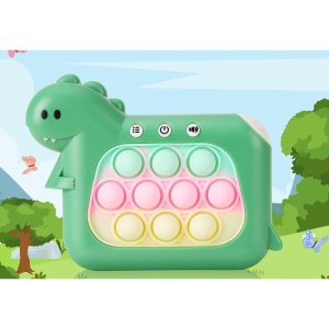 Jucarie Interactiva Pop It Whack A Mole, Flippy, Tip Consola, Anti-Stres, 4 Moduri de Joc, din ABS si Silicon, +3 Ani, Model Dinozaur, Verde - Img 4