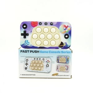 Jucarie interactiva tip consola pentru copii Flippy, speed push whack-a-mole, joc de viteza pop it, material ABS/silicon, cu nivele, sunete si lumini, 15.5 x 7.6 x 5.3 cm, model spatiu, multicolor - Img 3