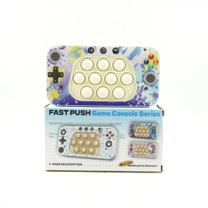 Jucarie interactiva tip consola pentru copii Flippy, speed push whack-a-mole, joc de viteza pop it, material ABS/silicon, cu nivele, sunete si lumini, 15.5 x 7.6 x 5.3 cm, model culori, multicolor - Img 3