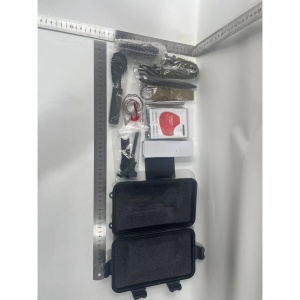 Kit supravietuire multifunctional 13 in 1 Flippy, Instrumente profesionale, agatatoare ghiozdan, pentru Camping, Drumetii, Aventuri in aer liber, borseta inclusa, model cutie, negru - Img 7