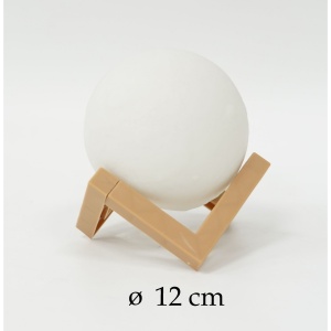 Lampa de veghe luna 3D Moon Light, lumina LED alb cald, alimentare baterii, fara acumulator, stand din plastic inclus, 12 cm, Flippy - Img 8