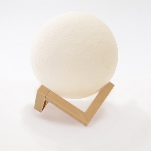 Lampa de veghe luna 3D Moon Light, lumina multicolora LED, 7 culori, schimbare culoare prin atingere, alimentare baterii, fara acumulator, stand din plastic inclus, 12 cm, Flippy - Img 5