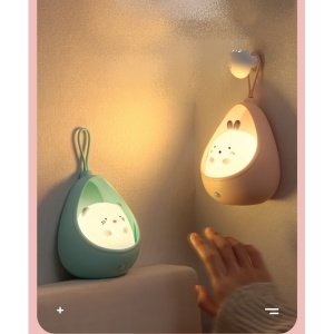 Lampa de veghe portabila cu 2 moduri de functionare Flippy, silicon non-toxic, reincarcabila USB, senzor miscare, albastru, pisicuta - Img 5