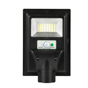 Lampa solara stradala Flippy, cu telecomanda, senzor de miscare si lumina, suport prindere, 48 LED-uri, IP65, ABS, 5AH, 50W, temperatura culoare 6500K, 28.5x18.8x5 cm, autonomie 10-12 ore, negru - Img 1