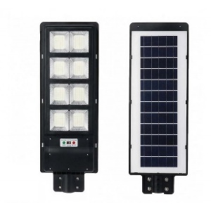 Lampa solara stradala Flippy, cu telecomanda, senzor de miscare si lumina, suport prindere, 180 LED-uri, IP65, ABS, 10AH, 200W, temperatura culoare 6500K, 59.5x23.8x6.8 cm, autonomie 10-12 ore, negru - Img 1