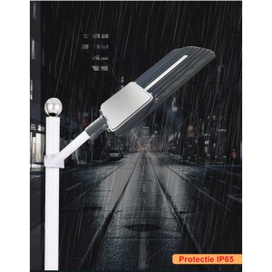 Lampa solara stradala Flippy, IP65, senzor de lumina, 510 LED-uri SMD, 5000 lm, panou 53W, putere 500W, autonomie 12-16 ore, telecomanda, montare prin fixare, pentru strada sau gradina, finisaj mat, material ABS, 91.6 x 36.5 x 8.7 cm, gri - Img 3