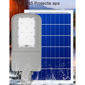 Lampa solara stradala Flippy, IP65, senzor de lumina, 60 LED-uri SMD, 2250 lm, panou 25W, putere 200W, autonomie 12-16 ore, telecomanda, montare prin fixare, pentru strada sau gradina, finisaj mat, material ABS, 51.5 x 21 x 7.5, gri - Img 6