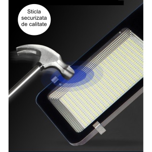 Lampa solara stradala Flippy, pentru curte sau strada, finisaj lucios, rezistent la apa, montare prin fixare, senzor lumina, baterie de litiu, IP65, lumina rece, putere 500W, autonomie 10 ore, 49.5 x 21 x 9 cm, negru - Img 6