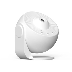 Lampa Tip Proiector Galaxie, Flippy, pentru Dormitor, Tematica Cer Instelat, Model Glob, HD, Rotire 360 de Grade, 20 de Imagini, Incarcare USB, 10 W, 15x15 cm, Alb - Img 1