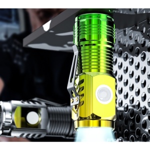 Lanterna cu 3 Nuclee Led, Flippy, Incarcare USB, Autonomie 4-20h, Raza Maxima 100-200 m, 5W, 4 x 4 x 9 cm, Suport de Agatat, Fund Magnetic, Galben/Verde - Img 4