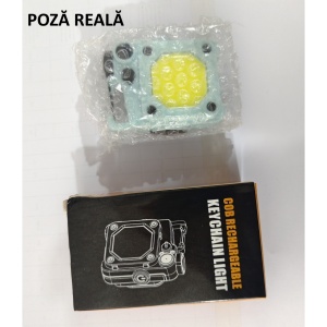 Lanterna Mini de Buzunar Tip Breloc, Flippy, Incarcare prin USB Type C, Multifunctionala, pentru Exterior, Camping, Alpinism, Ciclism, Mini Lanterna Elvis, 6.1 x 5 x 2.5 cm, Lumina Puternica, Culoare Albastru - Img 4