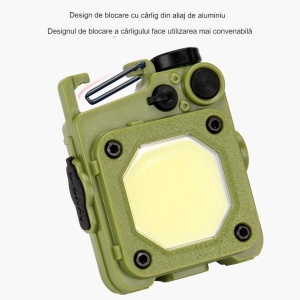 Lanterna Mini de Buzunar Tip Breloc, Flippy, Incarcare prin USB Type C, Multifunctionala, pentru Exterior, Camping, Alpinism, Ciclism, Mini Lanterna Elvis, 6.1 x 5 x 2.5 cm, Lumina Puternica, Culoare Verde - Img 11