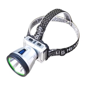 Lanterna Power Bank LED, Flippy, cu Suport pentru Cap, Incarcare USB, Raza 100-200m, 5W, 3 Trepte de Lumina, Afisaj Baterie, Argintiu - Img 3