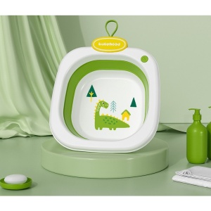 Lavoar Pliabil, Flippy, pentru Copii 1-8 Ani, Model Animat, din PP+TPE, 32x29x10 cm, Verde - Img 2