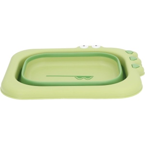 Lavoar Pliabil, Flippy, pentru Copii, din PP/TPE, Portabil, Model Crocodil, 30x24.5x9 cm, Verde - Img 2