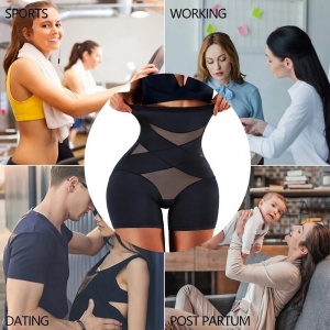 Lenjerie Modelatoare pentru Abdomen, Flippy, cu Talie Inalta si Corset, Negru, Push-Up, Marimea M - Img 8