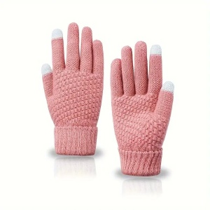 Manusi de Dama, Flippy, Functie Touchscreen (ecran tactil), Material Acril Tricotat, Manseta Elastica, Interior Catifelat, Marime Universala, Roz - Img 5