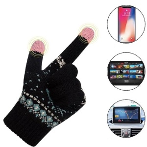 Manusi de Dama, Flippy, Model Ren, Functie Touchscreen (ecran tactil), Material Acril Tricotat, Manseta Elastica, Interior Catifelat, Marime Universala, Negru - Img 4
