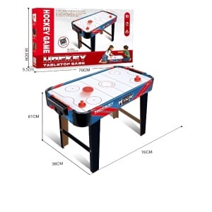 Masa Air Hockey Graffiti cu Picioare Lungi, Flippy, PVC, 2 Pucuri, Tabela Scor, 2 Impingatoare, 76x38x61 cm, Albastru - Img 2