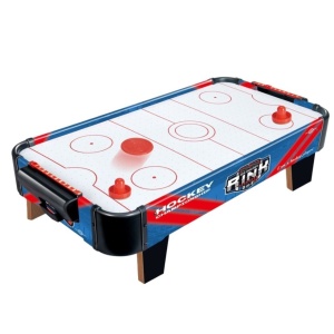 Masa Air Hockey Graffiti cu Picioare Scurte, Flippy, PVC, 2 Pucuri, Tabela Scor, 2 Impingatoare, 76x38x21.5 cm, Albastru - Img 1