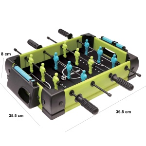 Masa de fotbal cu teren si 12 jucatori Flippy, 4 manere, cu Tablou Scor, din Metal si ABS, 36.5 x 35.5 x 8 cm, Design Multicolor, pentru copii/adulti, verde - Img 2