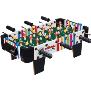 Masa de fotbal cu teren si 18 jucatori Flippy, 6 manere, cu Tablou Scor, din Metal, Lemn si ABS, 51 x 44 x 17.5 cm, cu Picioare, Design Multicolor, pentru copii/adulti - Img 1