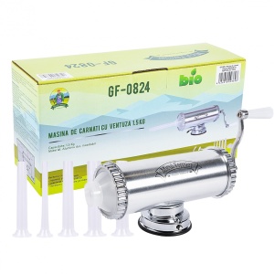 Masina de carnati 1,5 kg AL cu vetuza MF, 5 palnii (10,15,19,22,25)
