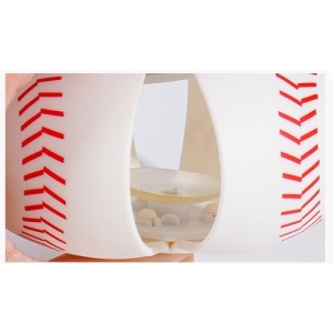 Minge UFO baseball Flippy cu deformare, diametru 8 cm, 3 ani +, lumini LED interactiva, minge magică OZN zburator, minge zburătoare, Alb - Img 3