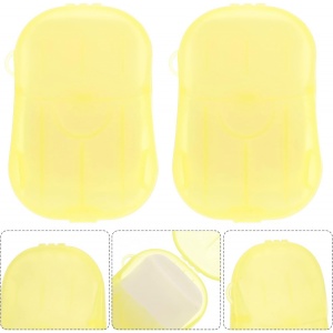 Mini Cutie de Sapun din Hartie, Flippy, de Unica Folosinta, Portabila, Potrivit pentru Calatorii, 20 foite, Galben - Img 3