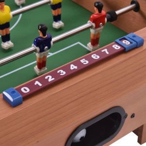 Mini Masa de Fotbal cu Teren si 12 Jucatori Flippy, 4 Manere, cu Tablou pentru Scor, din Metal, Lemn si ABS, 34.5 x 23 x 7 cm, pentru copii/adulti - Img 5