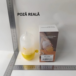 Mini Shaker Manual pentru Oua, Flippy, pentru Galbenusuri si Albusuri, Mixer Amestecare, 15x6 cm, Galben - Img 2